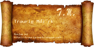 Traurig Márk névjegykártya